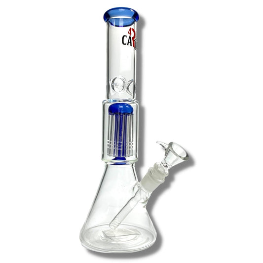 420 Cartel Beaker Bong with Tree Perc 30cm Blue - The Bong Baron