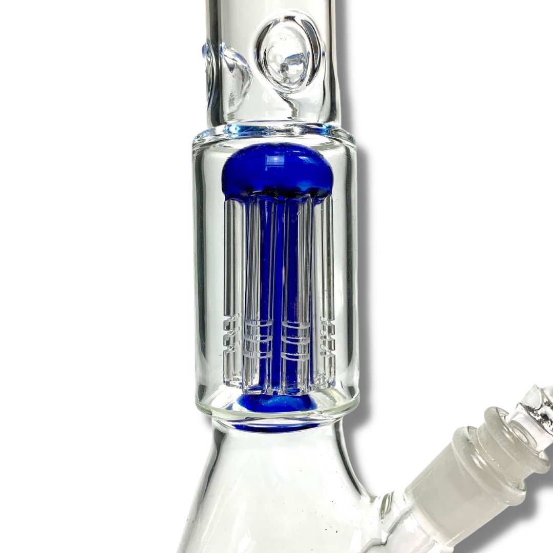 420 Cartel Beaker Bong with Tree Perc 30cm Blue - The Bong Baron
