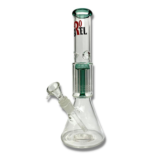 420 Cartel Beaker Bong with Tree perc 30cm Green - The Bong Baron