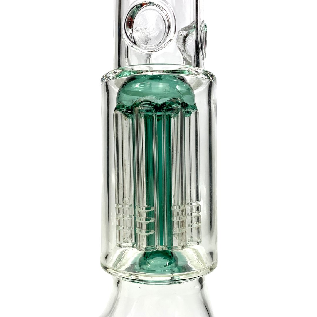 420 Cartel Beaker Bong with Tree perc 30cm Green - The Bong Baron