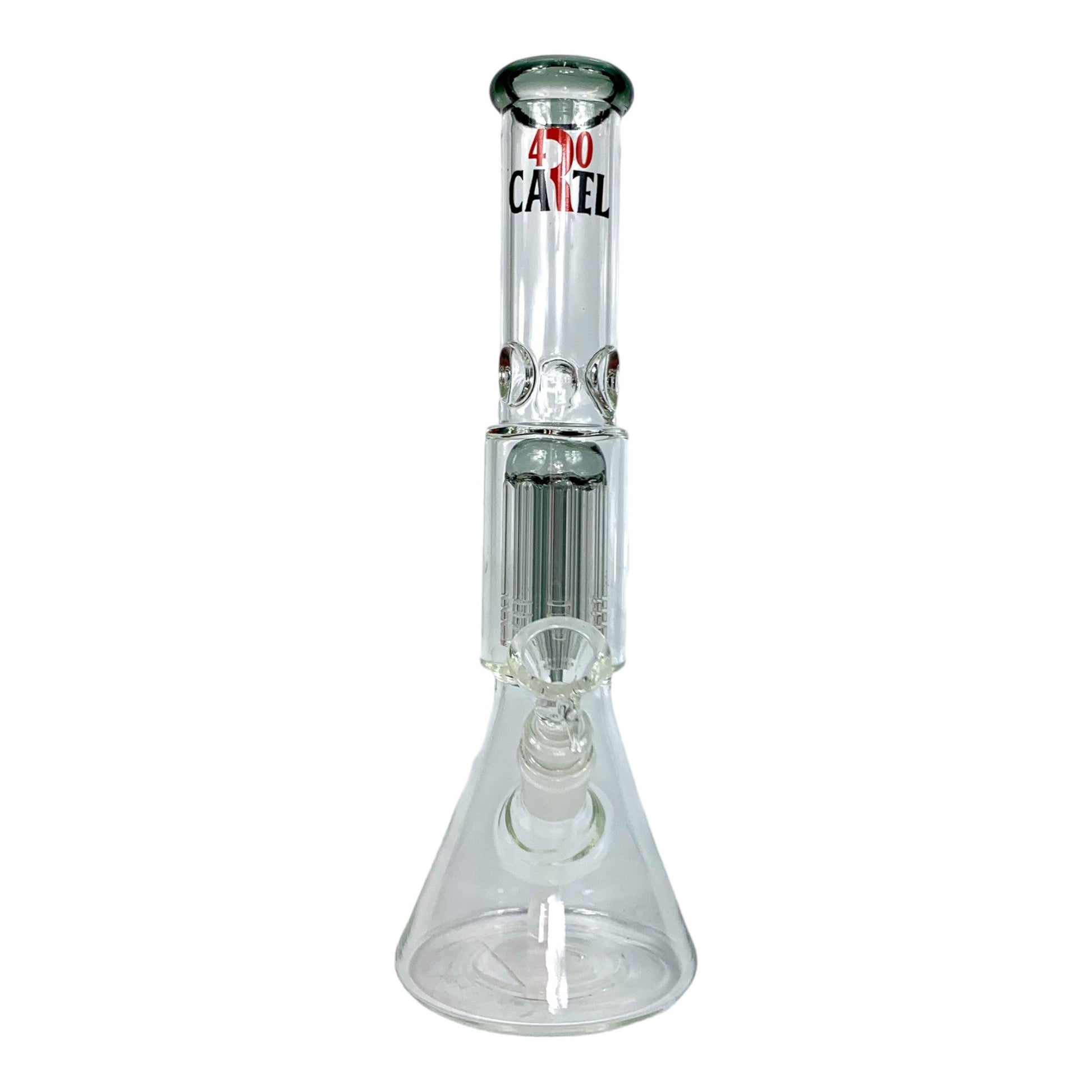 420 Cartel Beaker Bong with Tree Perc 30cm Teal - The Bong Baron