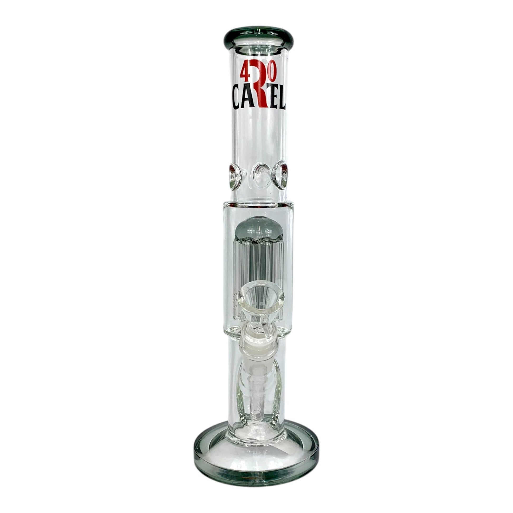 420 Cartel Tree Perc Straight Shooter Bong 30cm Ash Green