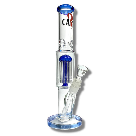 420 Cartel Tree Perc Straight Shooter Bong 30cm Blue - The Bong Baron