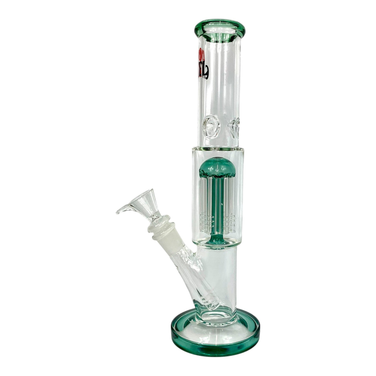 420 Cartel Tree Perc Straight Shooter Bong 30cm Teal - The Bong Baron