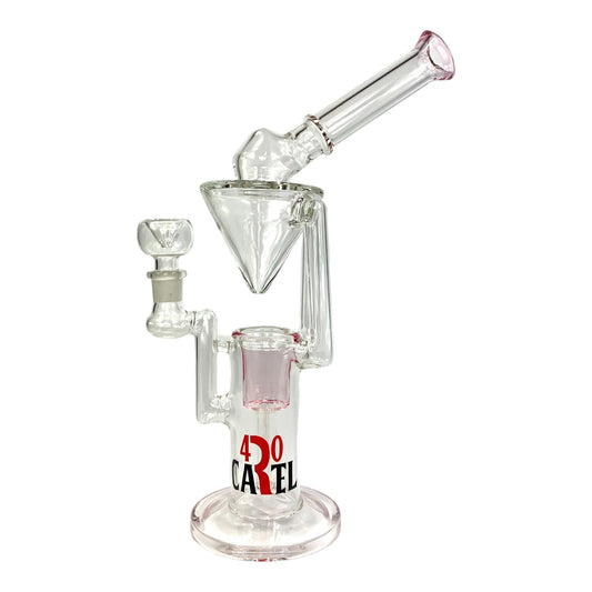 420 Cartel Waterfall Glass Pipe 36cm Pink - The Bong Baron