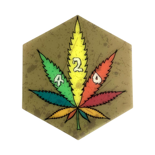 420 Glow in the Dark Dab and Bong Mat 14cm - The Bong Baron