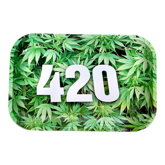 420 Weed Leaf Rolling Tray Medium 28 x 19cm - The Bong Baron