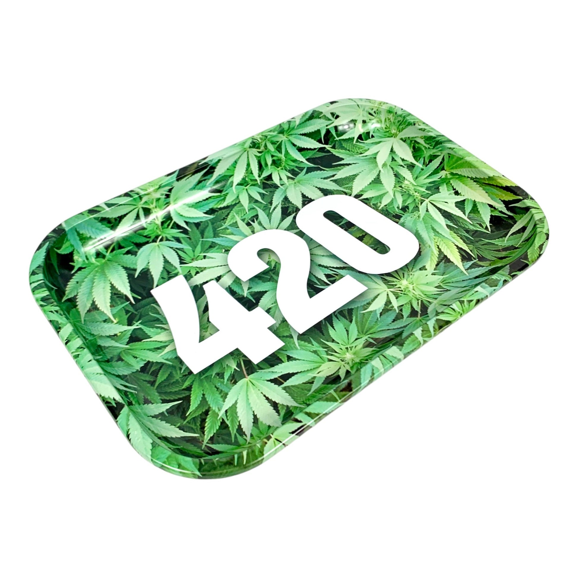 420 Weed Leaf Rolling Tray Medium 28 x 19cm - The Bong Baron