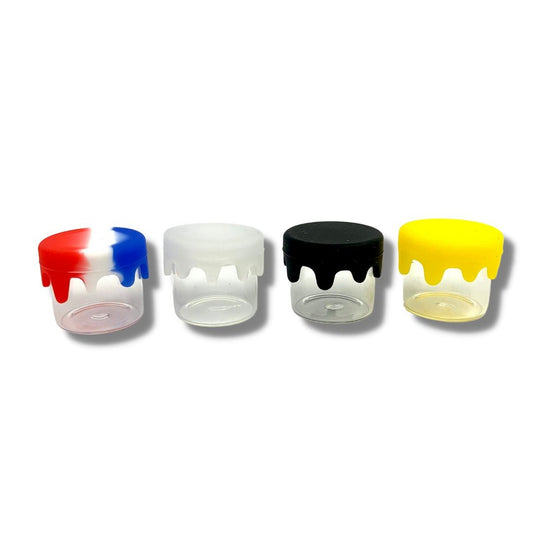 4ml Dripping Silicone Lid Glass Wax Container - The Bong Baron