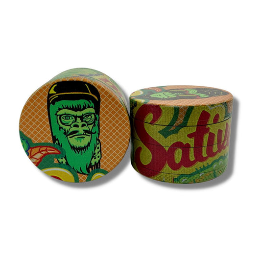 50mm 4 Layer Moustache Gangsta Gorilla Herb Grinder - The Bong Baron
