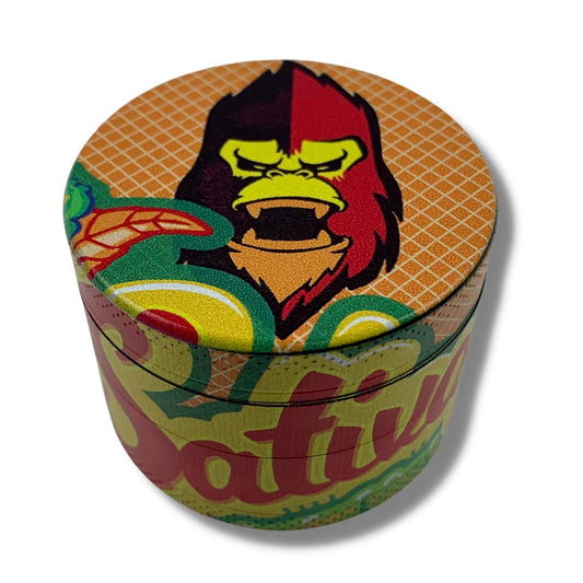 50mm 4 Layer Red Face Gangsta Gorilla Herb Grinder - The Bong Baron