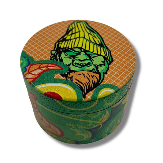 50mm 4 Layer Yellow Beanie Gangsta Gorilla Herb Grinder - The Bong Baron