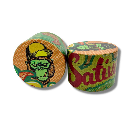 50mm 4 Layer Yellow Hat Gangsta Gorilla Herb Grinder - The Bong Baron