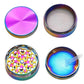 50mm Iridescent Rainbow Grinder Metal 4 layer - The Bong Baron