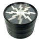 63mm 4 - Layer Lightning Window Herb Grinder Black - The Bong Baron