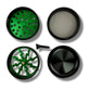 63mm 4 Layer Lightning Window Herb Grinder Green - The Bong Baron