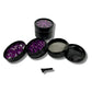 63mm 4 layer Lightning Window Herb Grinder Purple - The Bong Baron