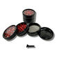 63mm 4 Layer Lightning Window Herb Grinder Red - The Bong Baron