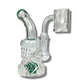 70's Swirl Glass Bong and Dab Rig 16cm Green - The Bong Baron