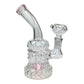 70's Swirl Glass Bong and Dab Rig 16cm Pink - The Bong Baron
