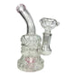 70's Swirl Glass Bong and Dab Rig 16cm Pink - The Bong Baron