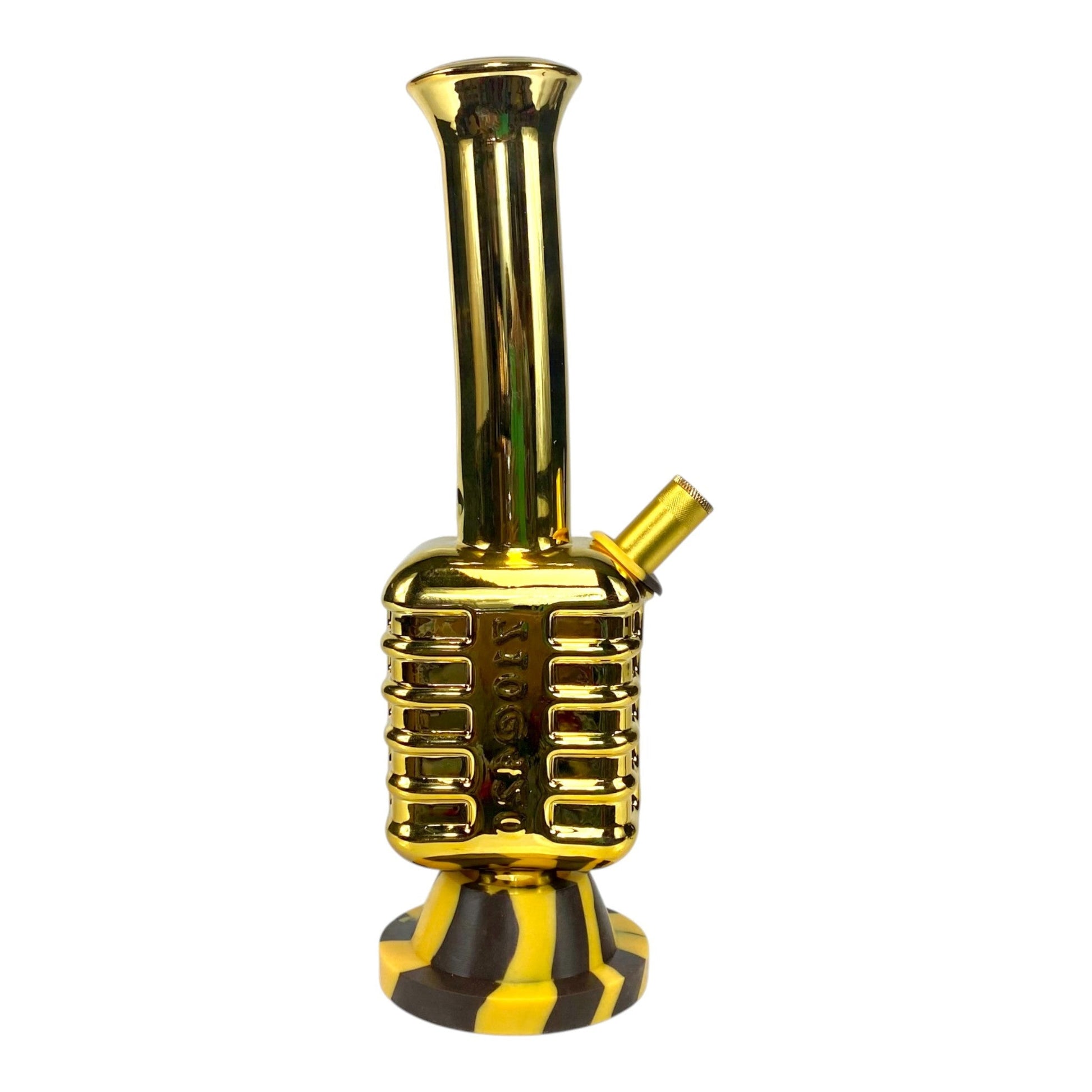 710@420 Golden Microphone Bong - The Bong Baron