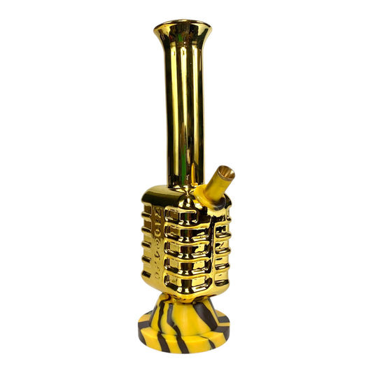 710@420 Golden Microphone Bong - The Bong Baron