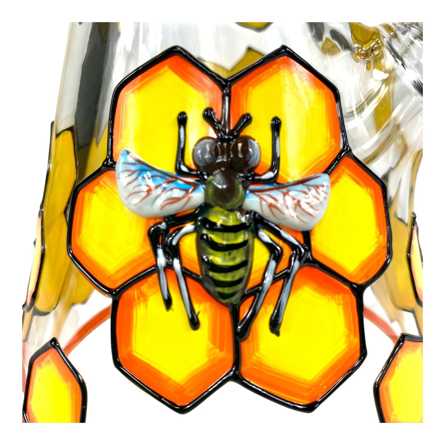 9mm Thick Honeycomb Bee Beaker Bong 35cm - The Bong Baron