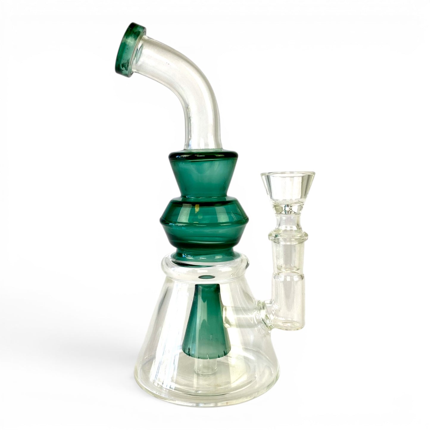 Cone Perc Bong and Dab Rig 19cm Teal
