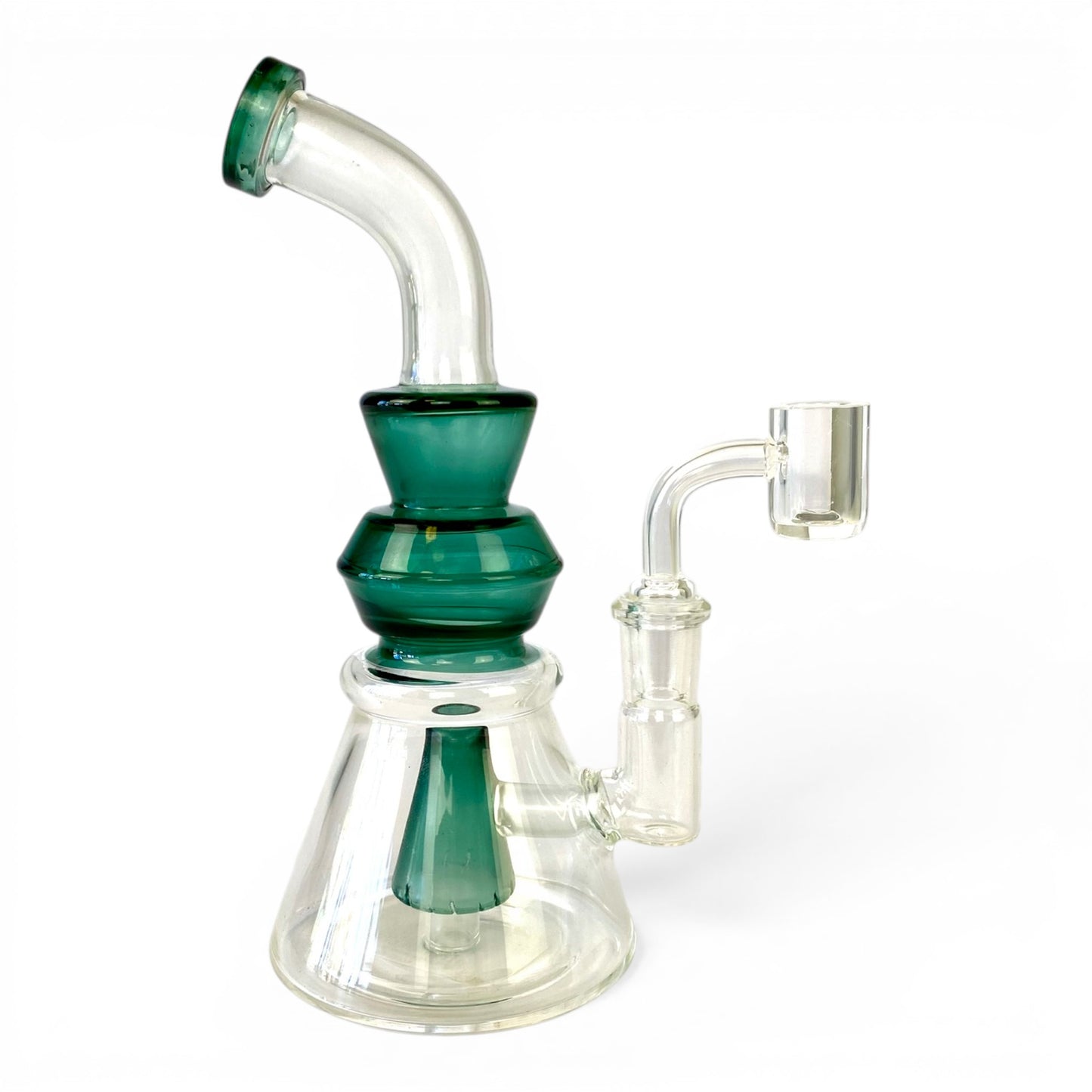 Cone Perc Bong and Dab Rig 19cm Teal