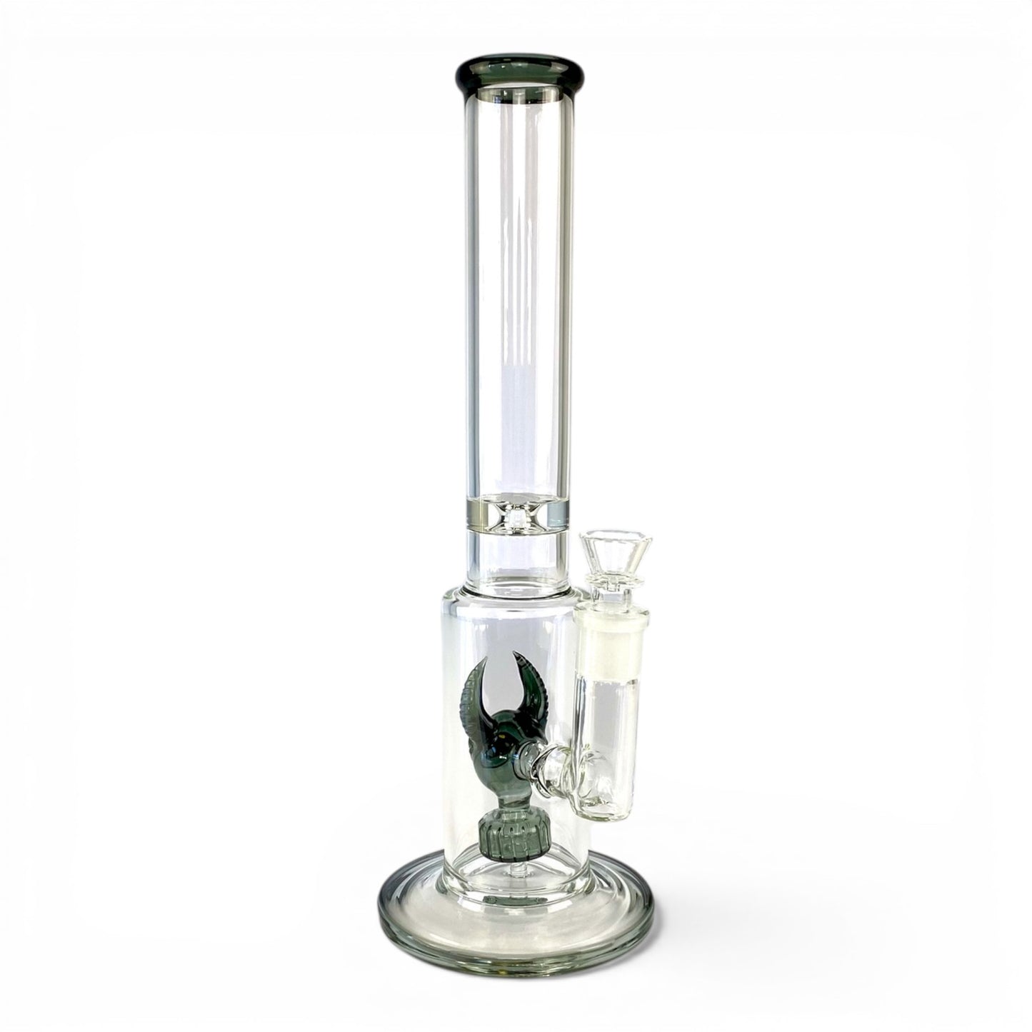Monster Perc Straight Tube Bong 35cm Ash Green