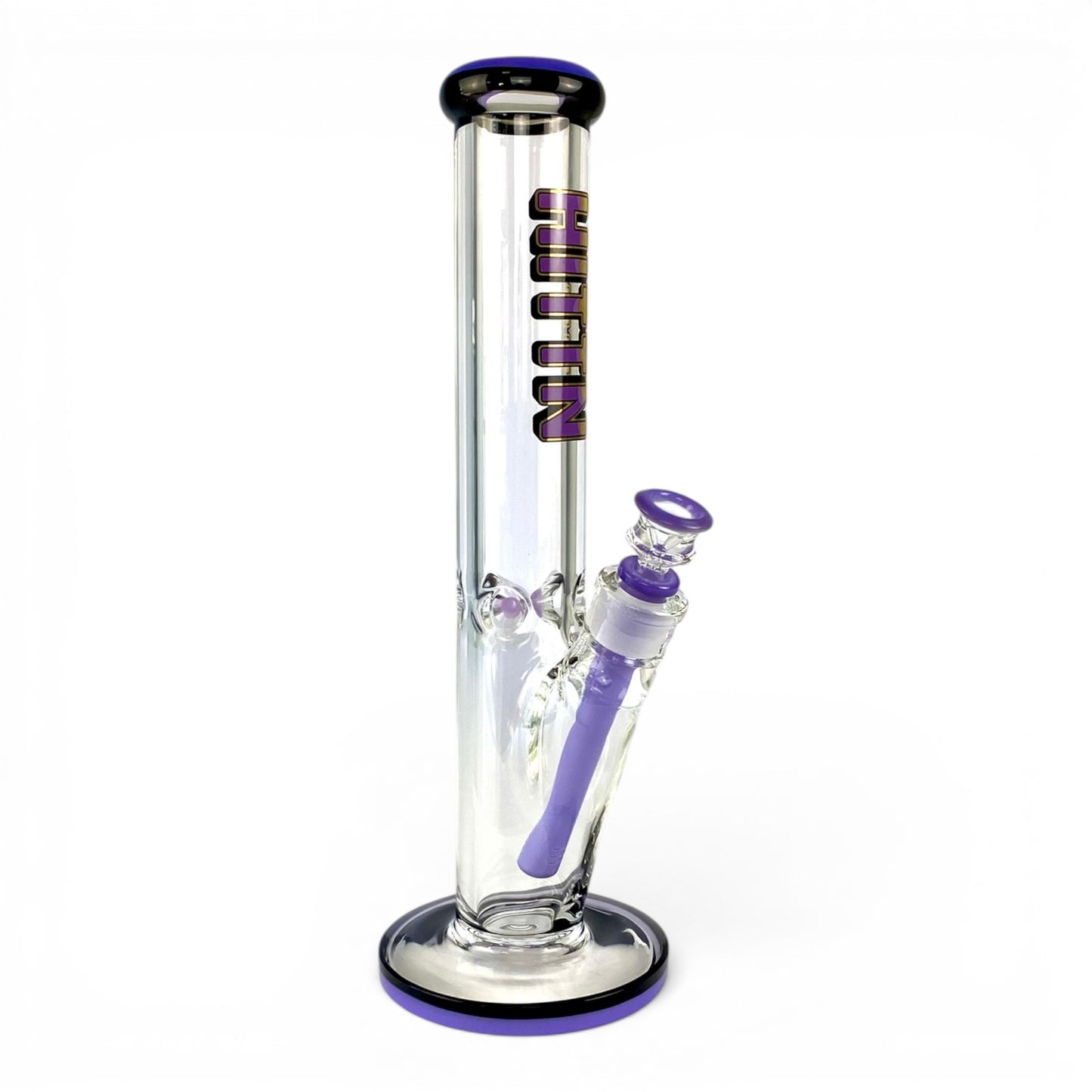 Hittn 9mm Thick Straight Tube Bong 35cm Purple