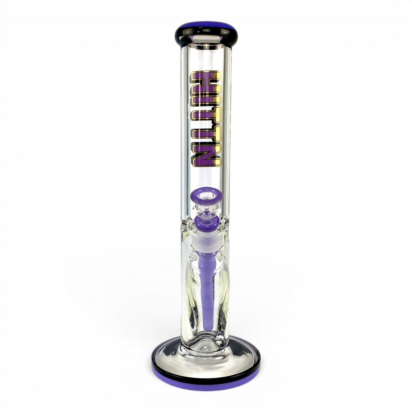 Hittn 9mm Thick Straight Tube Bong 35cm Purple