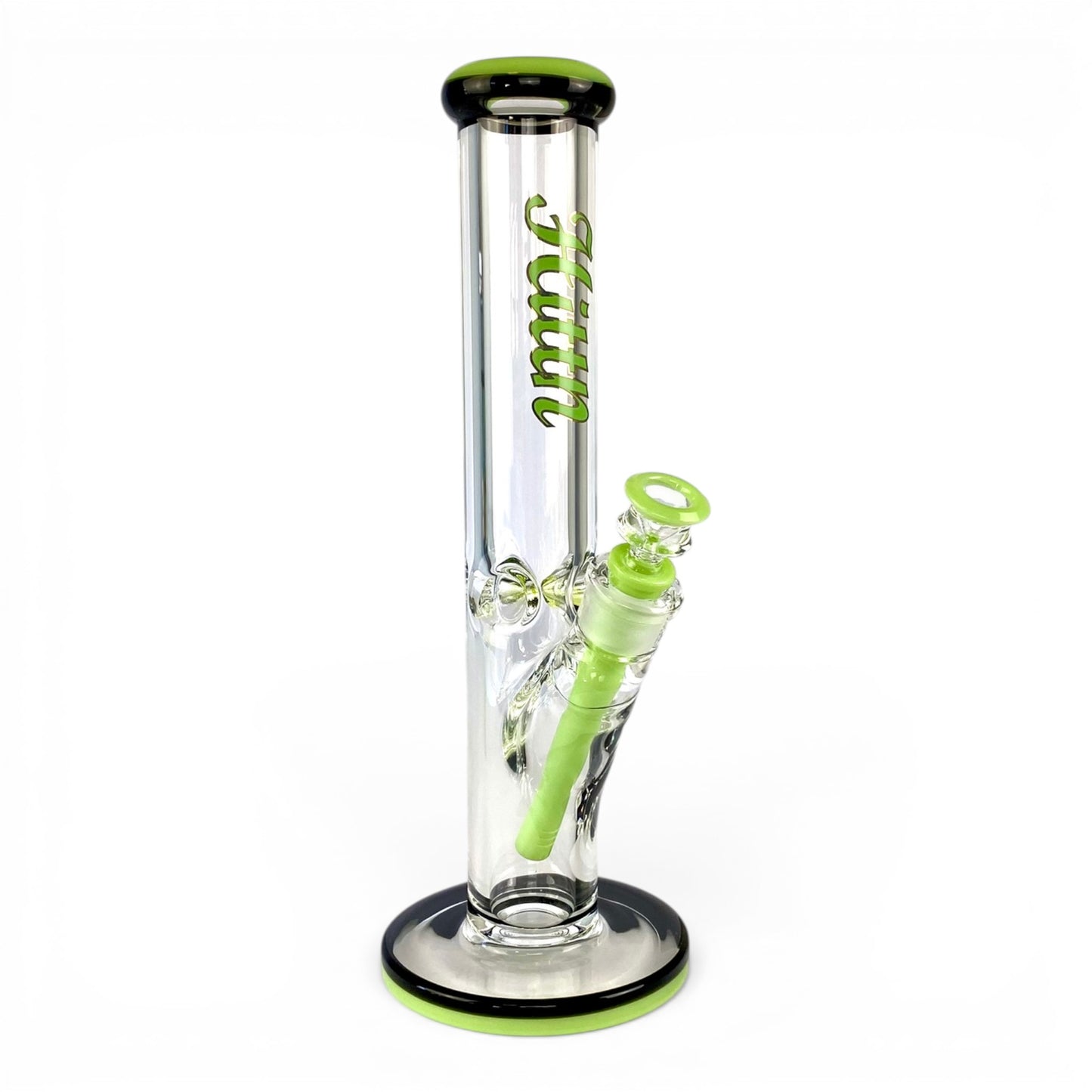 Hittn 9mm Thick Straight Tube Bong 35cm Green