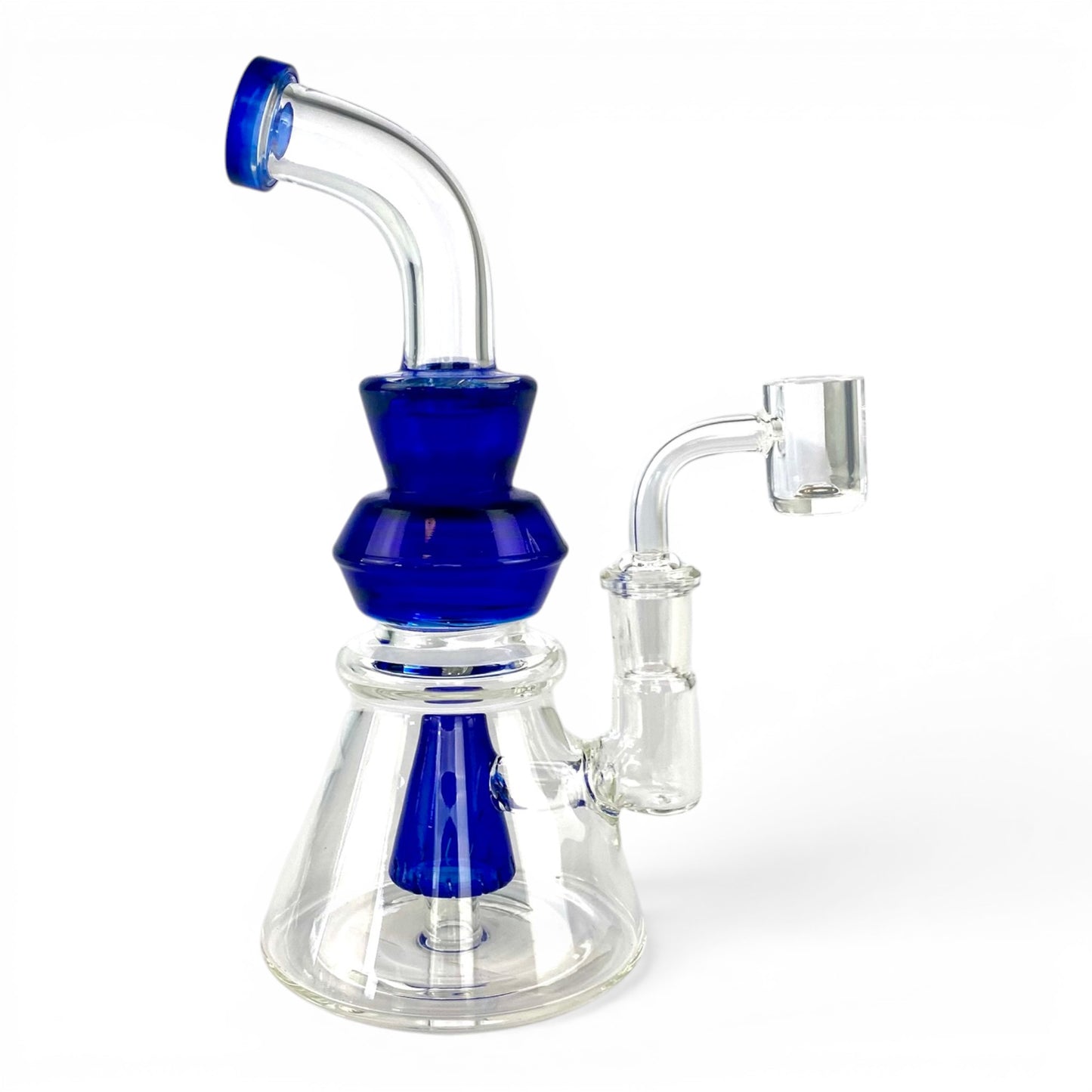 Cone Perc Bong and Dab Rig 19cm Blue