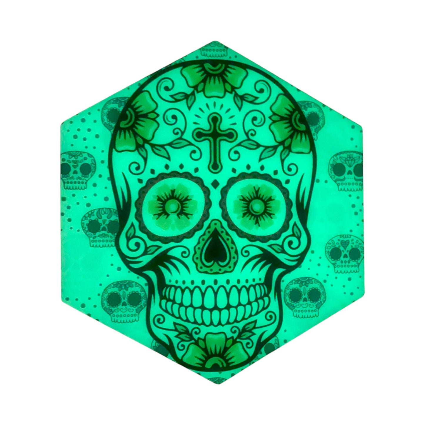 Glow in the Dark Skull Bong and Dab Mat 14cm