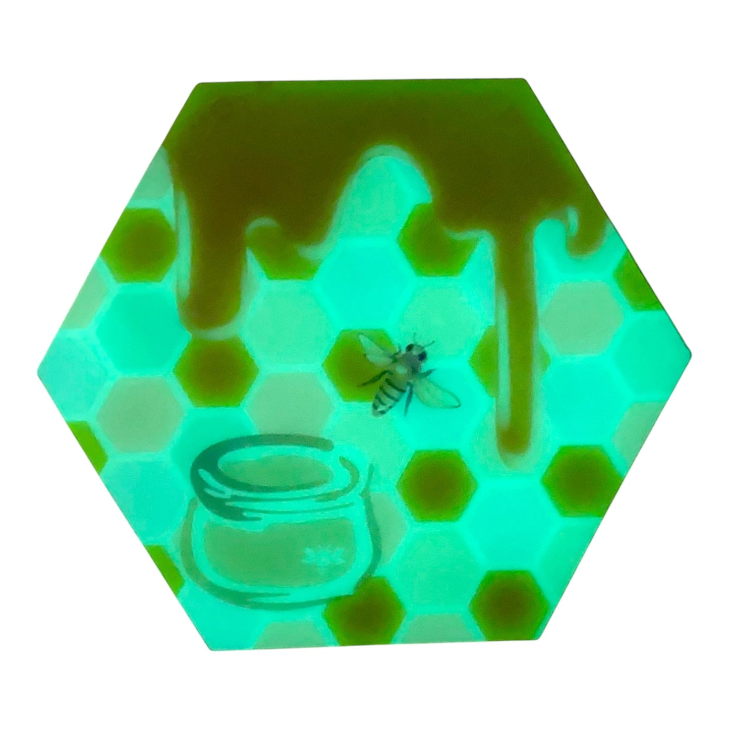 Glow in the Dark Honeycomb Bong and Dab Mat 14cm