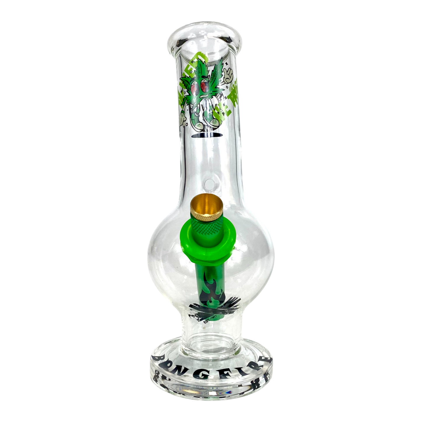 MWP In Weed We Trust Bongfire Glass Bottom Bonza Bong 20cm