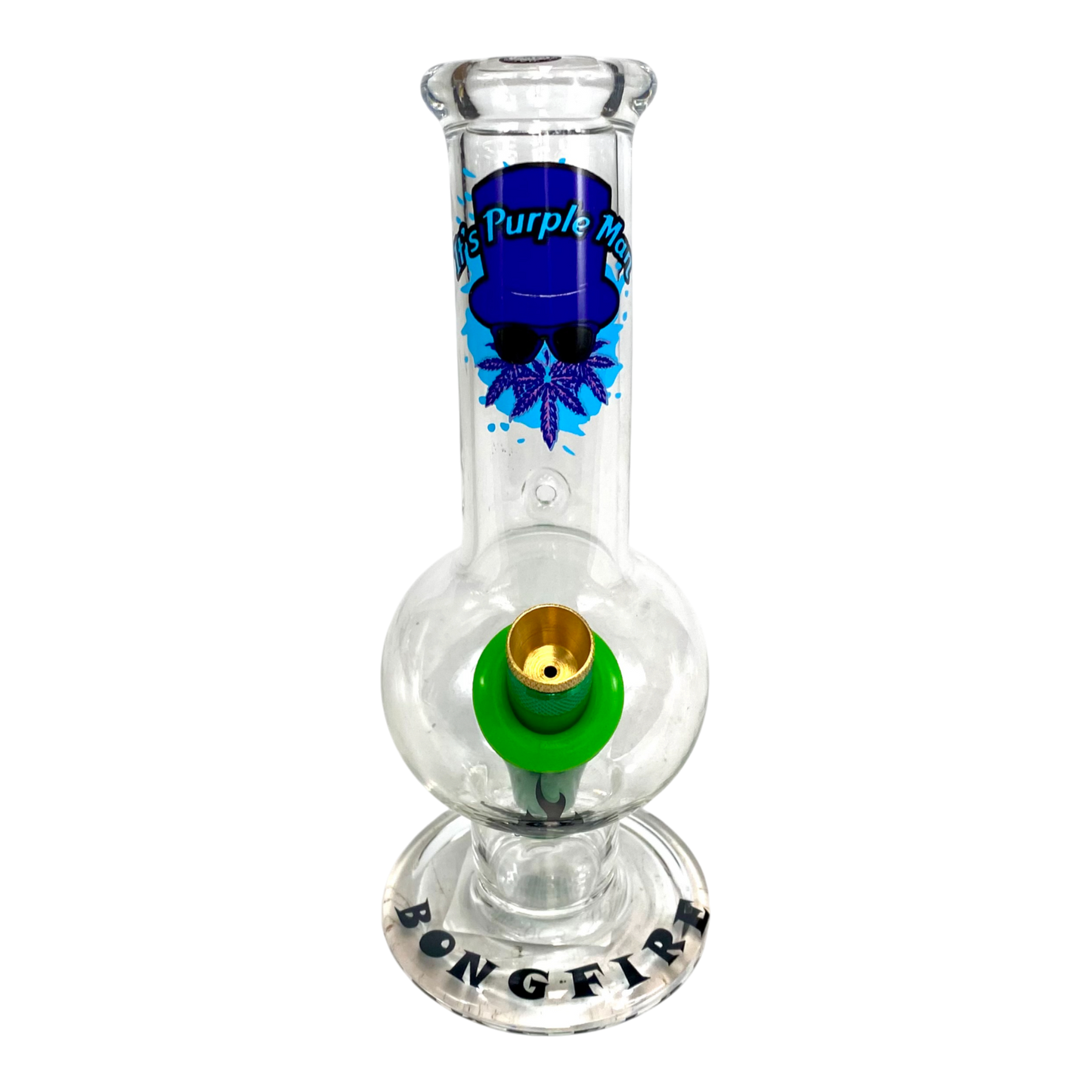 MWP Purple Man Bongfire Glass Bottom Bonza Bong 20cm