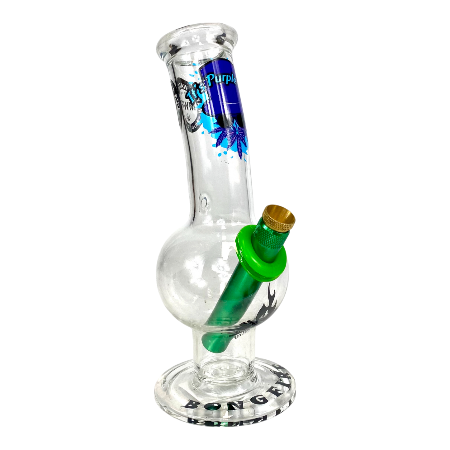 MWP Purple Man Bongfire Glass Bottom Bonza Bong 20cm