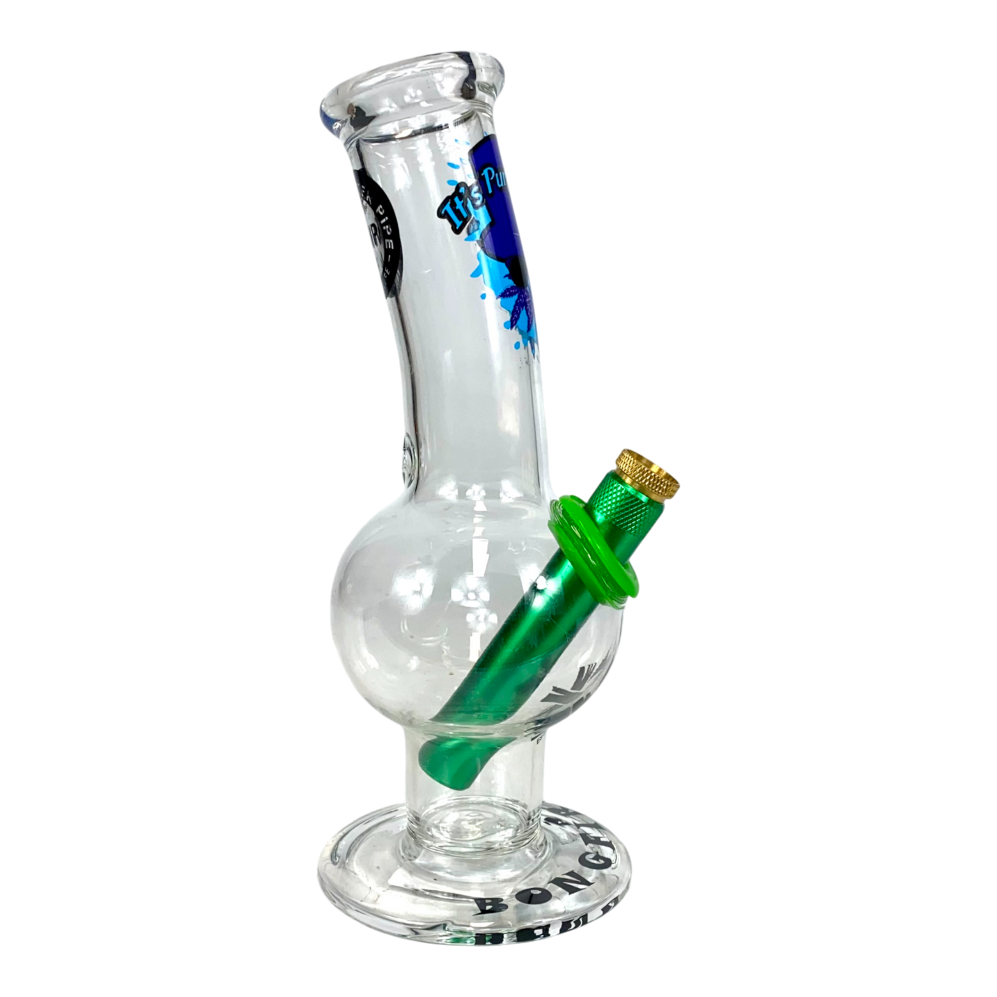 MWP Purple Man Bongfire Glass Bottom Bonza Bong 20cm