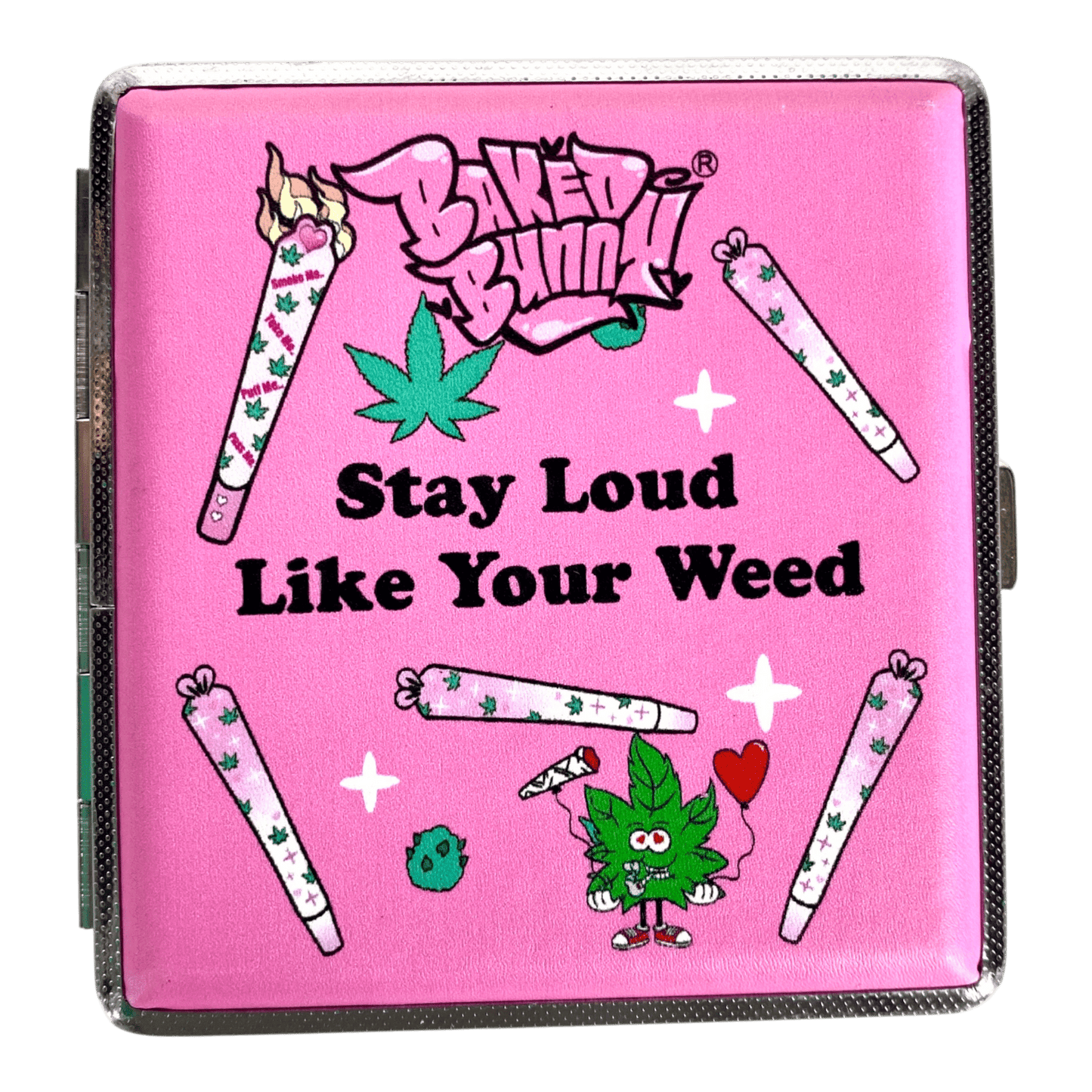Baked Bunny Pink Joint + Cigarette Tin Assorted Designs. - The Bong Baron