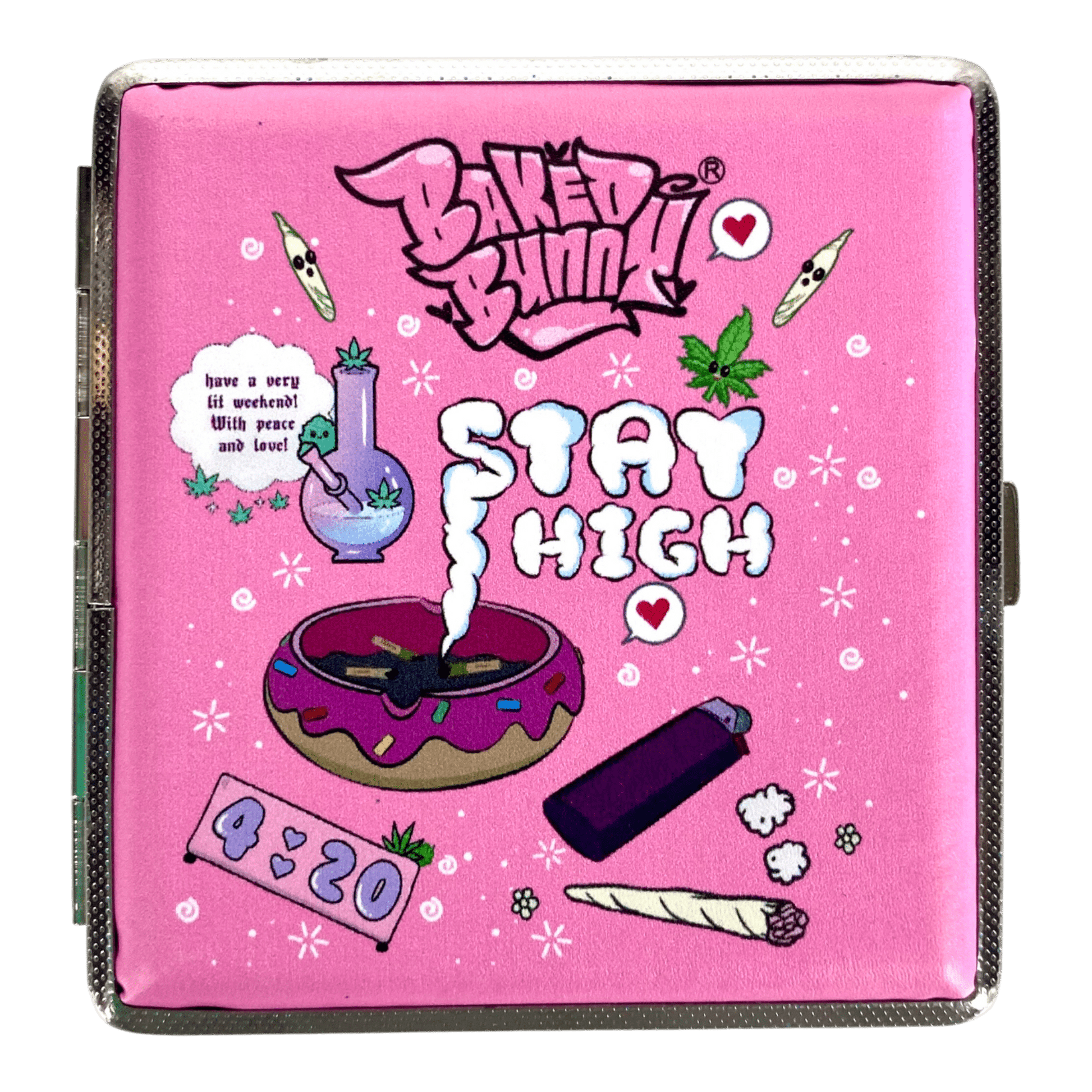 Baked Bunny Pink Joint + Cigarette Tin Assorted Designs. - The Bong Baron