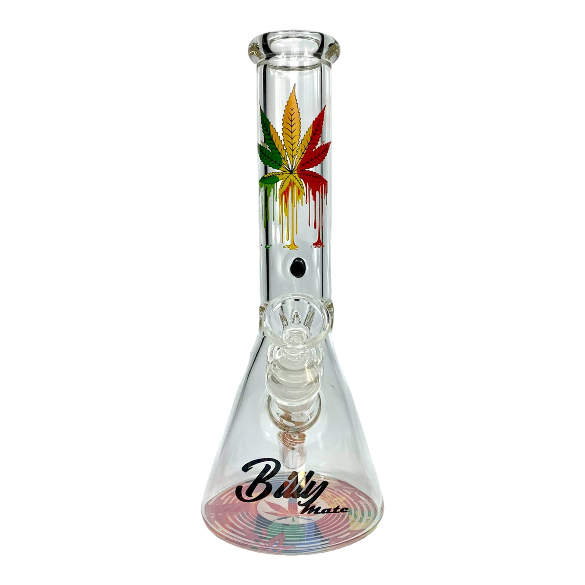 Billy Mate Beaker Bong Melting Rasta Leaf 25cm - The Bong Baron