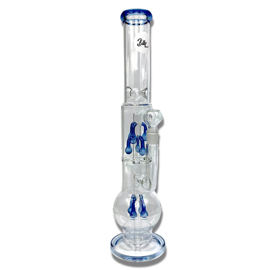 Billy Mate Dual Chamber Tear Drop Perc Bong 46cm Blue - The Bong Baron