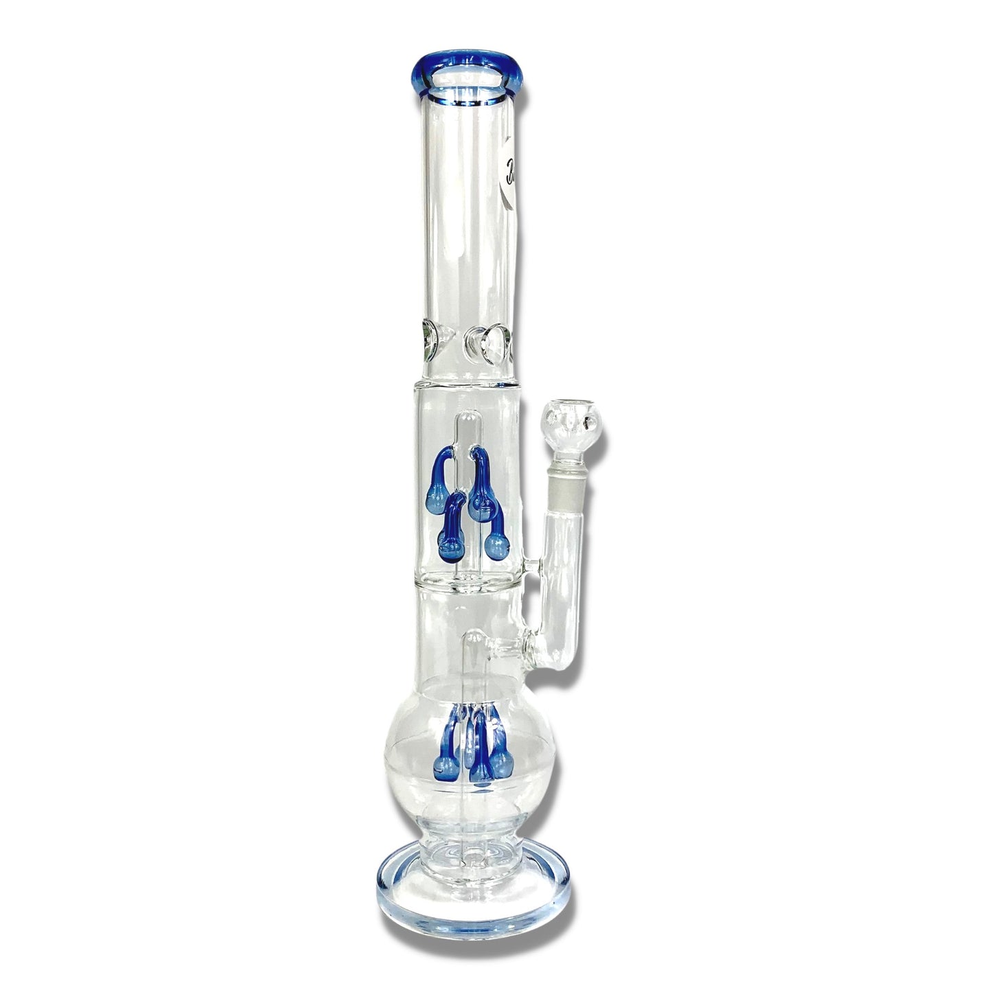 Billy Mate Dual Chamber Tear Drop Perc Bong 46cm Blue - The Bong Baron