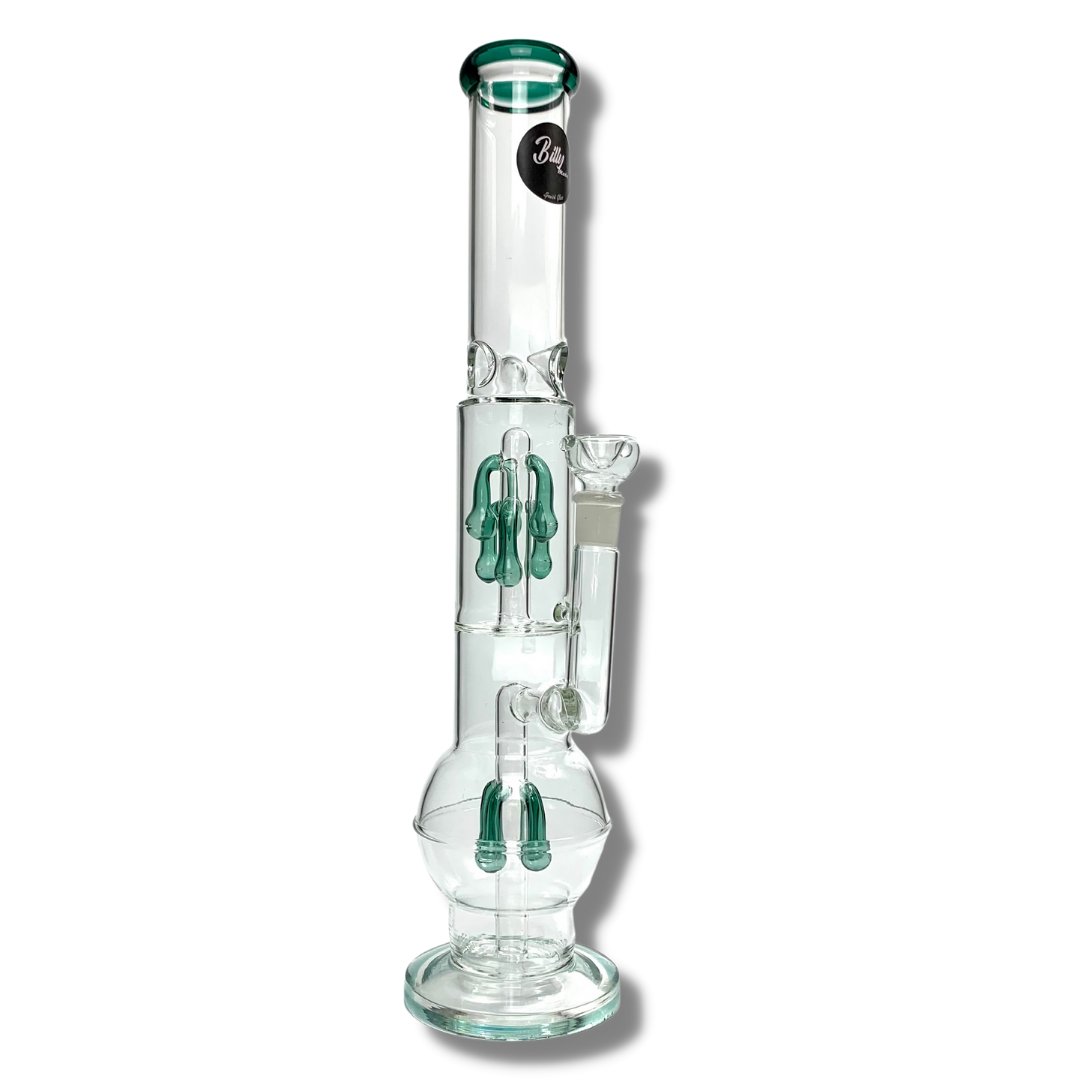 Billy Mate Dual Chamber Tear Drop Perc Bong 46cm Green - The Bong Baron