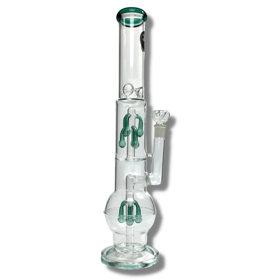 Billy Mate Dual Chamber Tear Drop Perc Bong 46cm Green - The Bong Baron