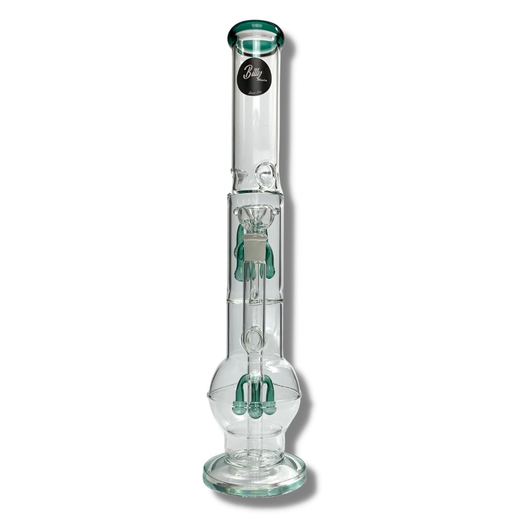 Billy Mate Dual Chamber Tear Drop Perc Bong 46cm Green - The Bong Baron