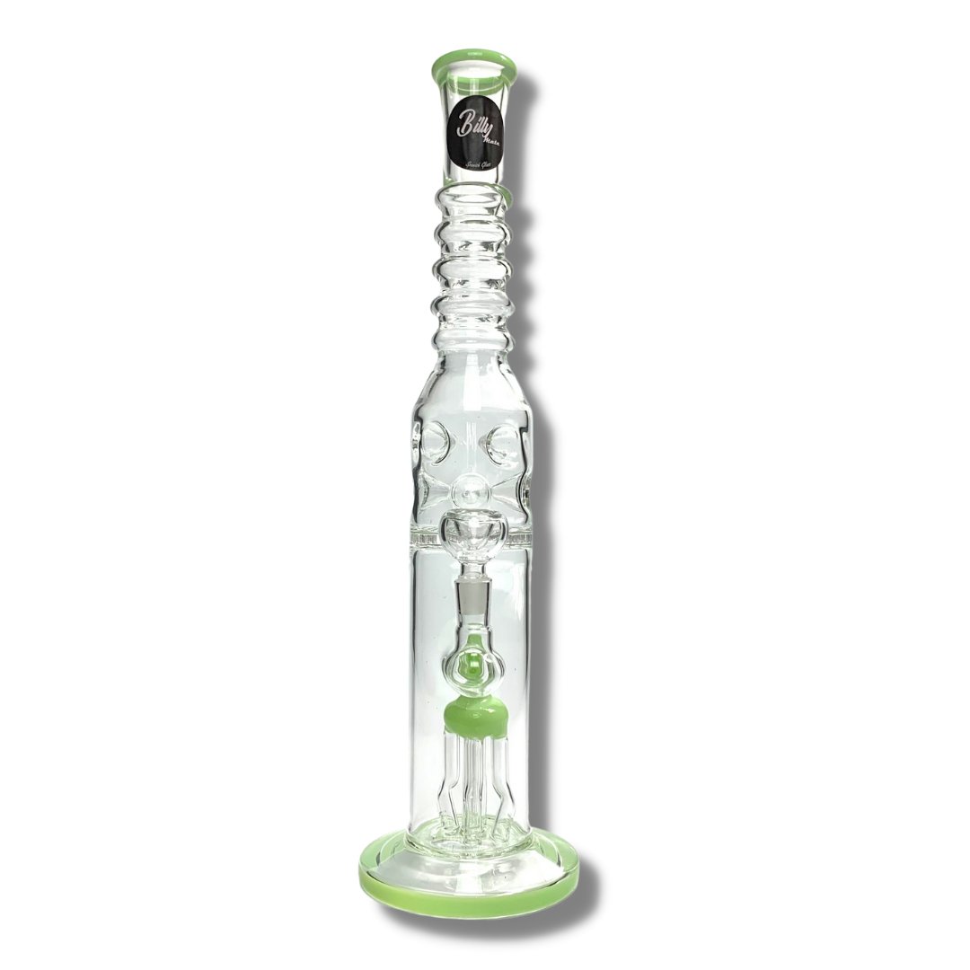 Billy Mate Dual Jelly and Honeycomb Disc Perc Bong 43cm Green - The Bong Baron